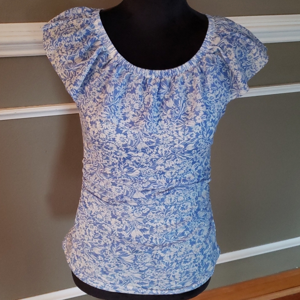 Chaps Sleeveless Ruffle Top
